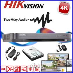 Hikvision DVR 8MP 4K 4 Channel AcuSense Home Surveillance Security System UK