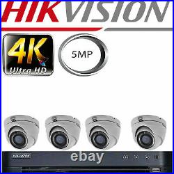 Hikvision Dvr 4k Ultra Hd 5mp Cctv 4/8ch Cameras Night Vision Security Full Kit