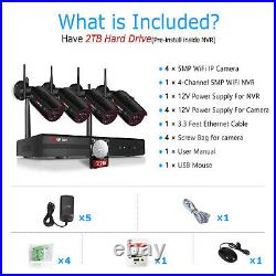 Home Security Camera System Wireless 5MP Outdoor Home With 2TB HDD WiFi HD CCTV