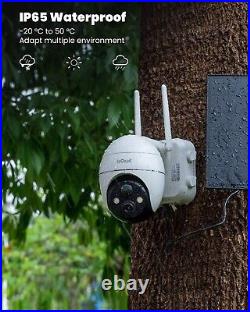 IeGeek 2K 360° PTZ Wireless Outdoor WiFi Solar Security Camera Home CCTV System