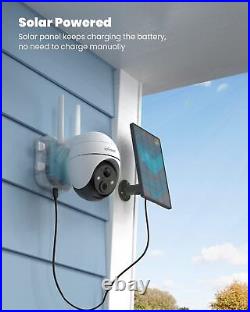 IeGeek 3MP 360° PTZ Wireless Security Camera Outdoor Wifi Battery Solar CCTV IP
