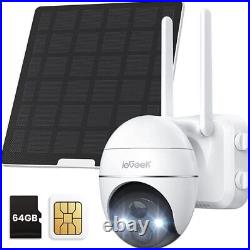 IeGeek 4G LTE Security Camera Outdoor Wireless Battery CCTV Solar Panel Sim Card