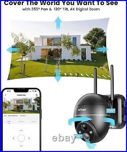 IeGeek 5MP Outdoor Solar Security Camera 360°Wireless WiFi Battery CCTV System