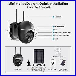 IeGeek 5MP Outdoor Solar Security Camera 360°Wireless WiFi Battery CCTV System