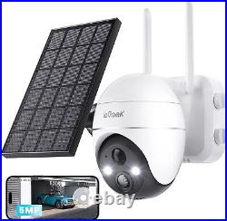 IeGeek 5MP Outdoor Wireless Solar Security Camera 360°PTZ Battery WiFi CCTV Cam