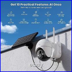IeGeek 5MP Solar Security Camera Wireless Outdoor WiFi 360° PTZ Battery CCTV UK