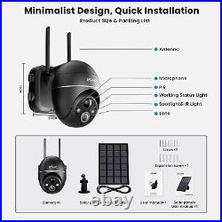 IeGeek Outdoor 5MP PTZ Security Camera Home Wireless WiFi Battery CCTV System UK