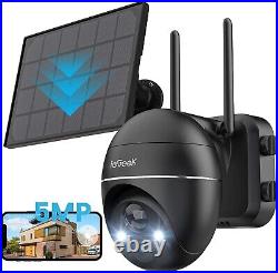 IeGeek Outdoor 5MP Wireless Solar Security Camera 360° Battery CCTV System Alexa