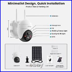 IeGeek Outdoor Wireless Solar Security Camera 5MP Home WiFi Battery CCTV System