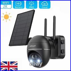 IeGeek PTZ Solar Security Camera Outdoor WiFi CCTV Battery Wireless 2K IR Cam UK