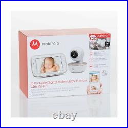 Motorola MBP855 Portable Baby Monitor 5 Color Screen Video Camera Wifi White
