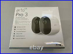 NEW ARLO Pro 3 2K WiFi wireless Security Camera System 2 Cameras, White