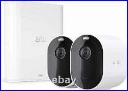 NEW ARLO Pro 3 2K WiFi wireless Security Camera System 2 Cameras, White