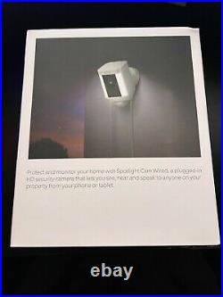 NEW Ring Spotlight Cam by Amazon HD Security Camera 1080p White Wired Spot Light