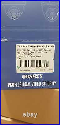 OOSSX 4CH 1080P 4XCCTV Wireless Security Camera System WiFi IP Outdoor, 1TB HDD