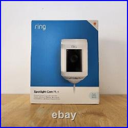 Ring Spotlight Cam Plus, Plug-In, White Brand New, Sealed