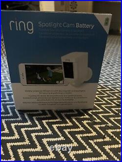 Ring Spotlight Cam by Amazon HD Security Camera 1080p White Battery SpotLight X1