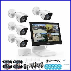 SANNCE 1080P 4CH DVR 3000TVL Security CCTV Camera System with 10.1 LCD Monitor
