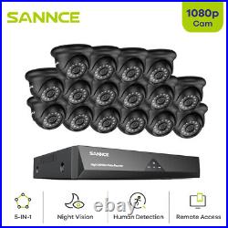 SANNCE 1080P CCTV Camera System 16CH H. 264+ DVR Night Vision Outdoor Security