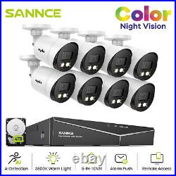 SANNCE 1080P CCTV Security Camera System Color Night Vision 2MP 4 8CH Video DVR