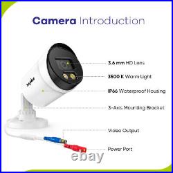 SANNCE 1080P CCTV Security System 2MP Color Night Vision Camera 8CH Video DVR