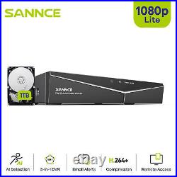 SANNCE 1080P Lite CCTV Camera System 8 16CH Video DVR AI Human Detection Outdoor