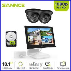 SANNCE 1080p HD Security Camera System 4CH with 10 inch LCD Monitor Night Vision
