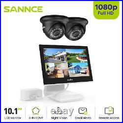 SANNCE 4CH DVR Recorder 1080p Home Security CCTV Systerm With 10.1LCD Monitor
