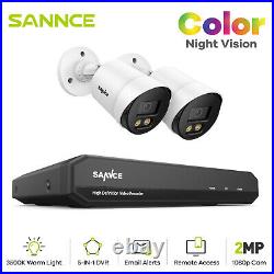 SANNCE 4CH H. 264+ DVR Vidoe 1080P Full Color Night Vision Camera Security System