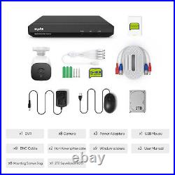 SANNCE 5MP CCTV System Audio Mic Camera 8CH H. 264+ DVR Night Vision Security Kit