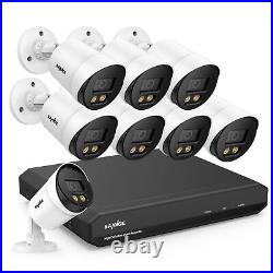 SANNCE 8CH 1080p HD Full Color Home Security Camera System 5MP-N DVR Warm Light