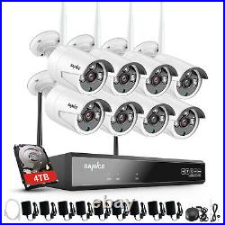 SANNCE 8CH 3MP Audio Wireless IP WiFi Home Security CCTV Camera System Outdoor
