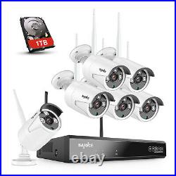 SANNCE 8CH 5MP NVR 3MP Wireless Security Camera System Audio IR Night Vision 1TB