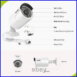 SANNCE 8CH NVR 5MP Audio IP Network Home Surveillance POE CCTV Camera System IR