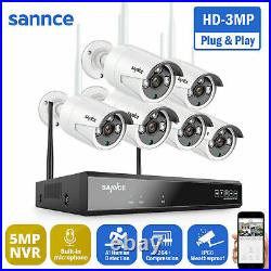 SANNCE 8CH WiFi NVR 1080p/3MP Wireless Security Camera System Person Detection