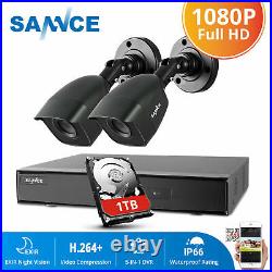 SANNCE CCTV System 1080P 2MP DVR 4CH HDMI Surveillance Security Camera Outdoor