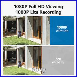 SANNCE CCTV System 1080P 2MP DVR 8CH HDMI Surveillance Security Camera Outdoor
