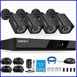 SANSCO 1080P HD PoE CCTV Security Camera System with 1TB Hard Drive Audio