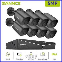 Sannce 5mp Cctv Camera System 8ch 5in1 Dvr 100ft Night Vision Home Security Kit