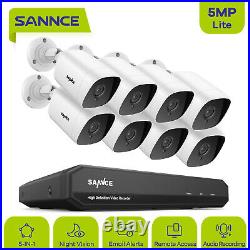 Sannce 5mp Cctv Camera System Audio In 8ch H. 264+ Dvr Outdoor Night Vision Kit
