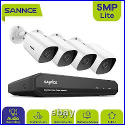 Sannce 5mp Cctv System MIC Audio Camera 8 Channels H. 264+ Dvr Night Vision Kit