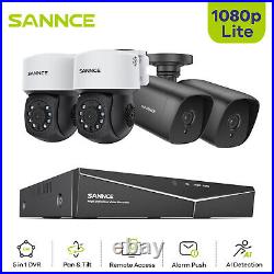 Sannce Cctv Camera Outdoor 2mp 8ch Security System H. 264+ Dvr Ai Human Detection