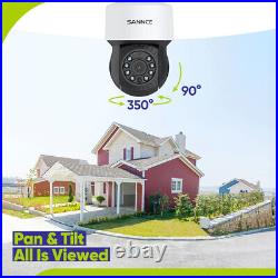 Sannce Cctv Camera Outdoor 2mp 8ch Security System H. 264+ Dvr Ai Human Detection