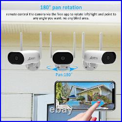 Security Camera System CCTV WIFI Wireless Outdoor 1296P HD Audio 64GB PAN 180°