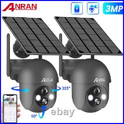 Solar CCTV Camera Wireless Security System WiFi 3MP 360° PTZ 2Way Audio Outdoor