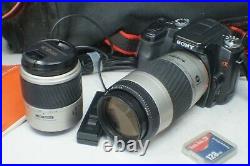 Sony A100 DSLR Digital Camera + Minolta AF 28-100mm & 75-300mm Lens Kit A Mount