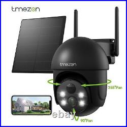 TMEZON 360° PTZ 2MP HD Wireless Security Camera Outdoor Solar/Battery WiFi CCTV