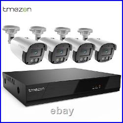 TMEZON CCTV 1080P DVR 4/8CH Outdoor Home Surveillance Security Camera System