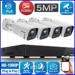 TOGUARD 1080P CCTV Security Camera 5MP PoE 8CH NVR Home Outdoor System 3000TVL