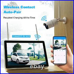 TOGUARD 1080P WiFi 8CH Security IP Cameras 12'' Screen App Controll Night Vision
